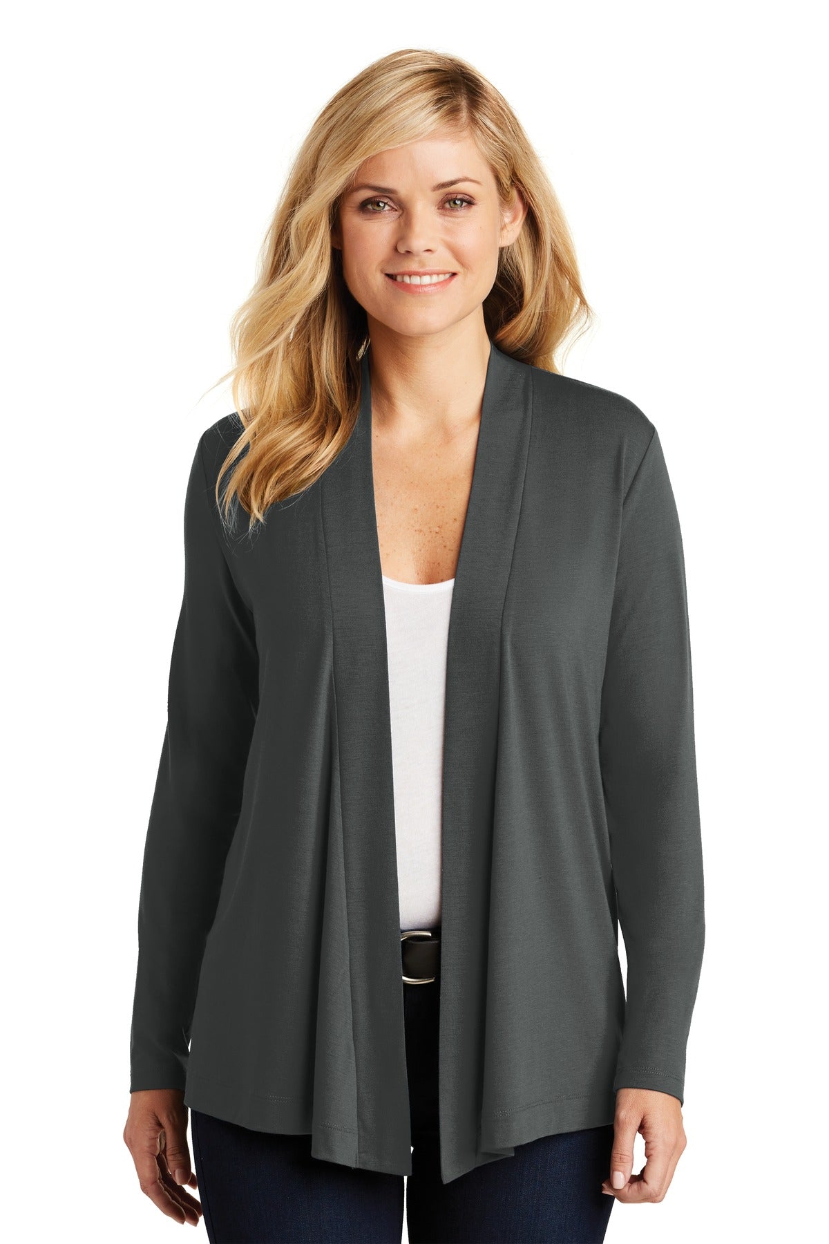Port Authority Women's Concept Open Cardigan L5430 Grey Smoke