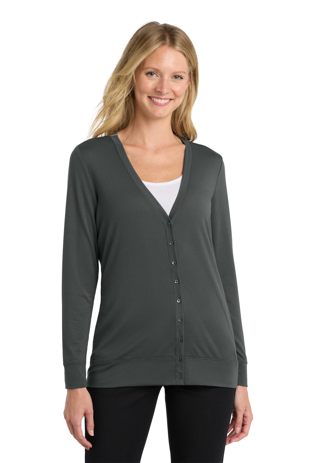 Port Authority Women's Concept Cardigan L545 Grey Smoke