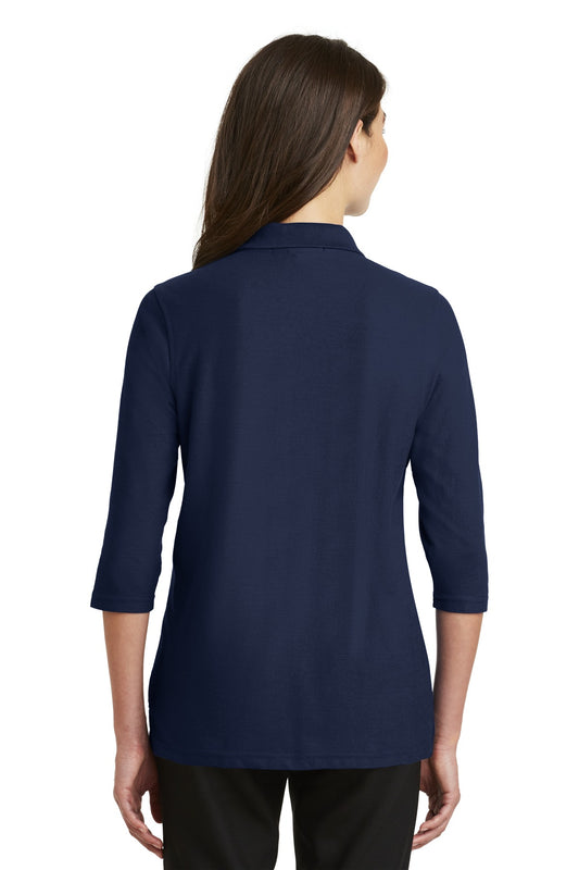 Port Authority Women's Silk Touch 3/4-Sleeve Polo. L562 Navy