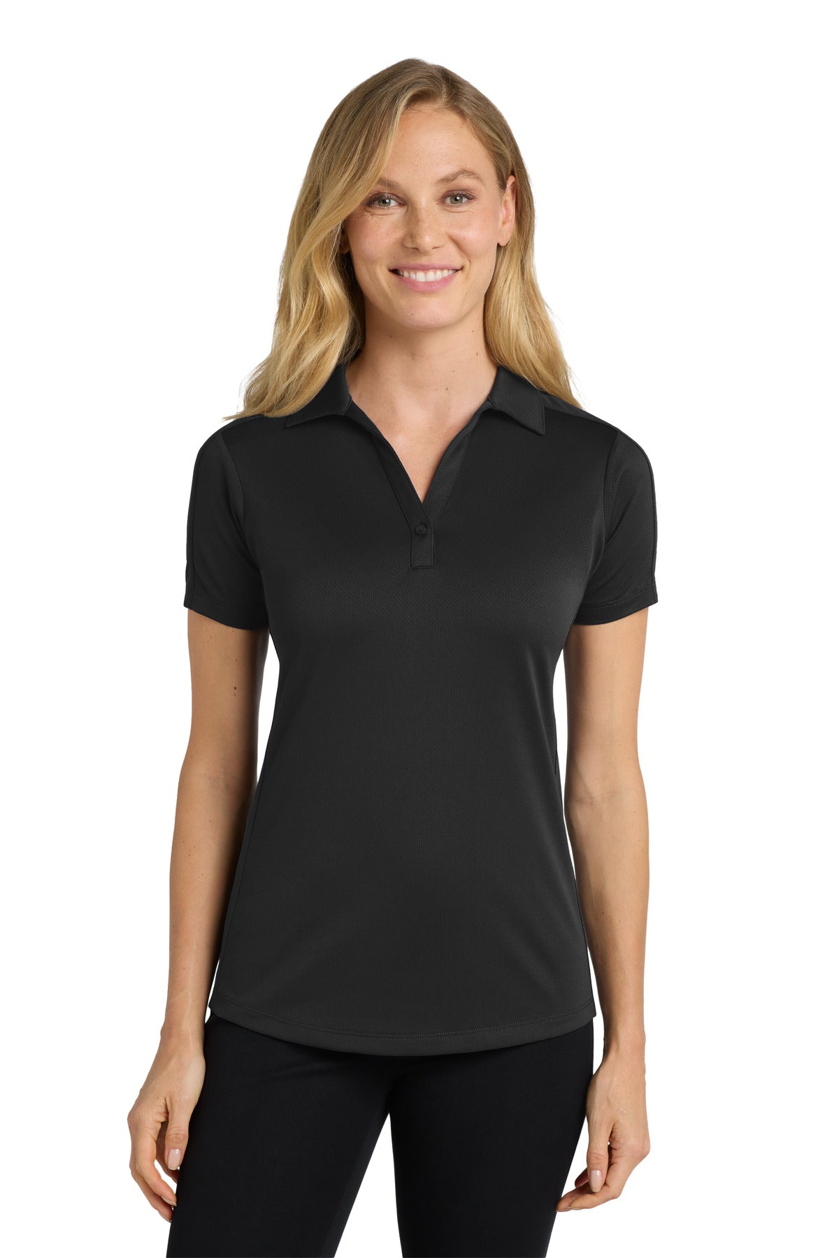 Port Authority Women's Diamond Jacquard Polo L569 Black