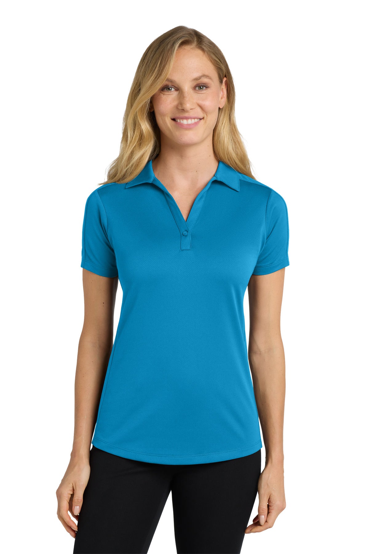 Port Authority Women's Diamond Jacquard Polo L569 Blue Wake