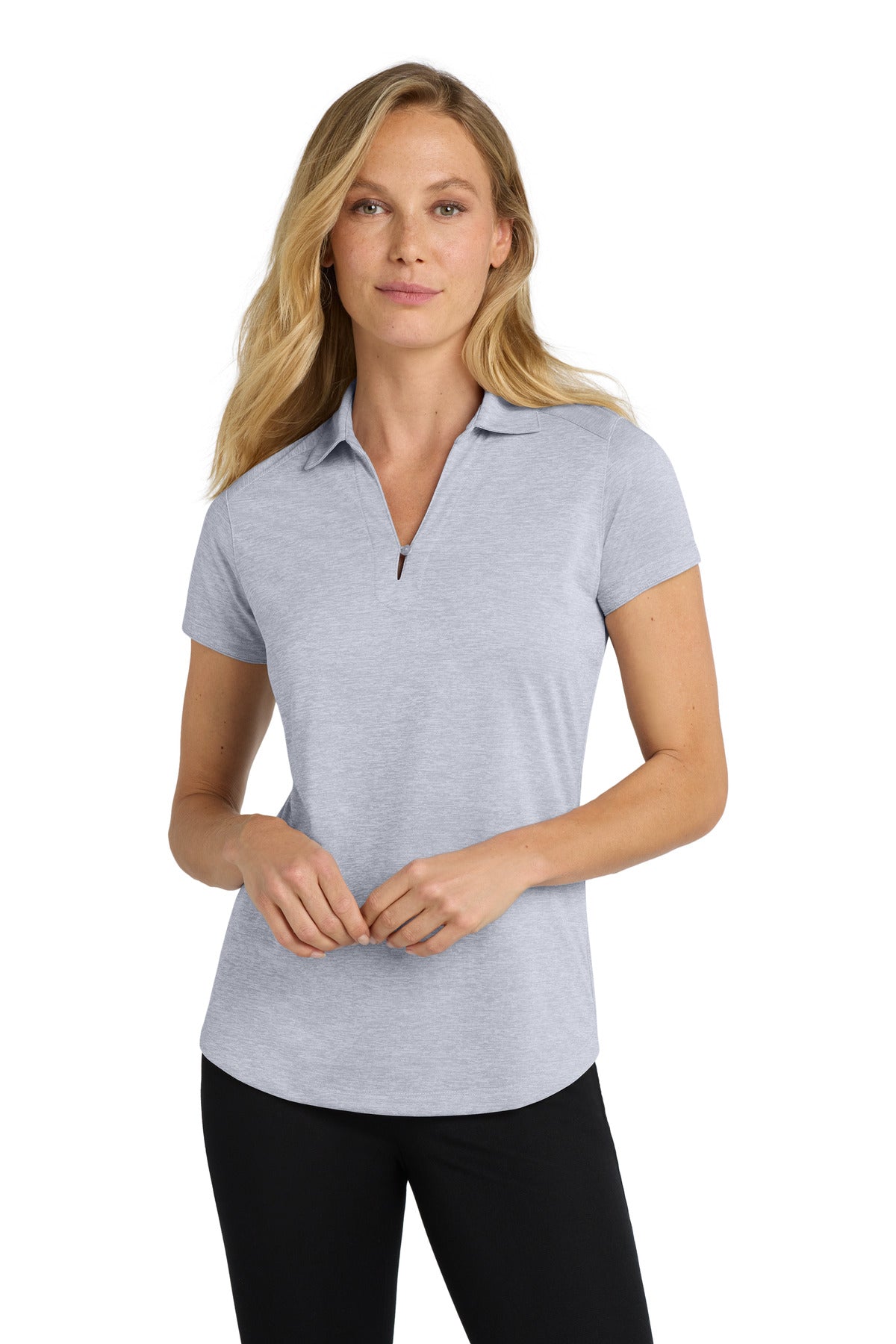 Port Authority Women's Digi Heather Performance Polo L574 Light Grey