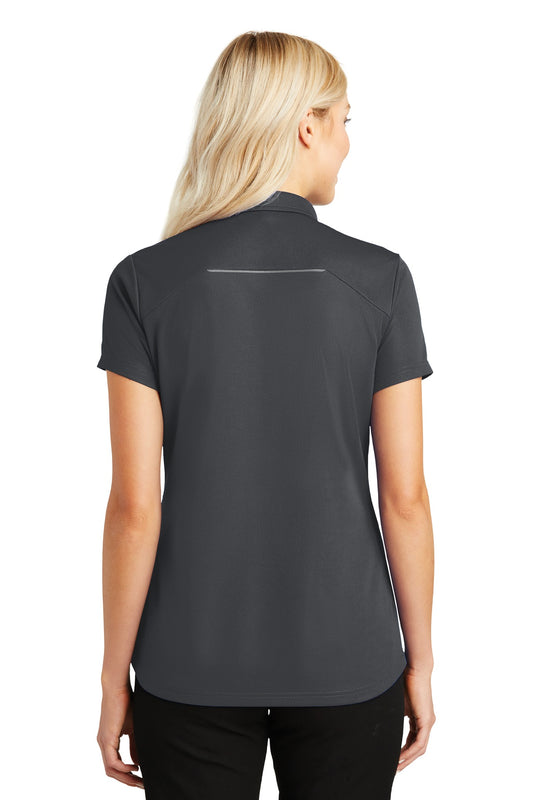 Port Authority Women's Pinpoint Mesh Zip Polo. L580 Battleship Grey