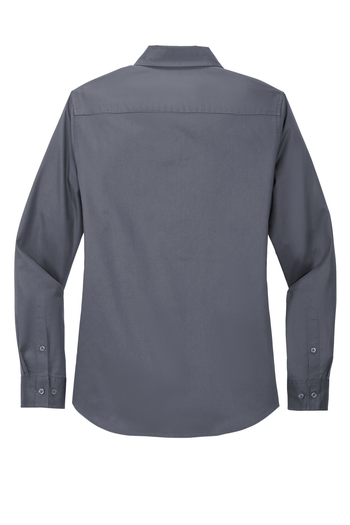 Port Authority Women's Long Sleeve Easy Care Shirt. L608 Steel Grey/ Light Stone