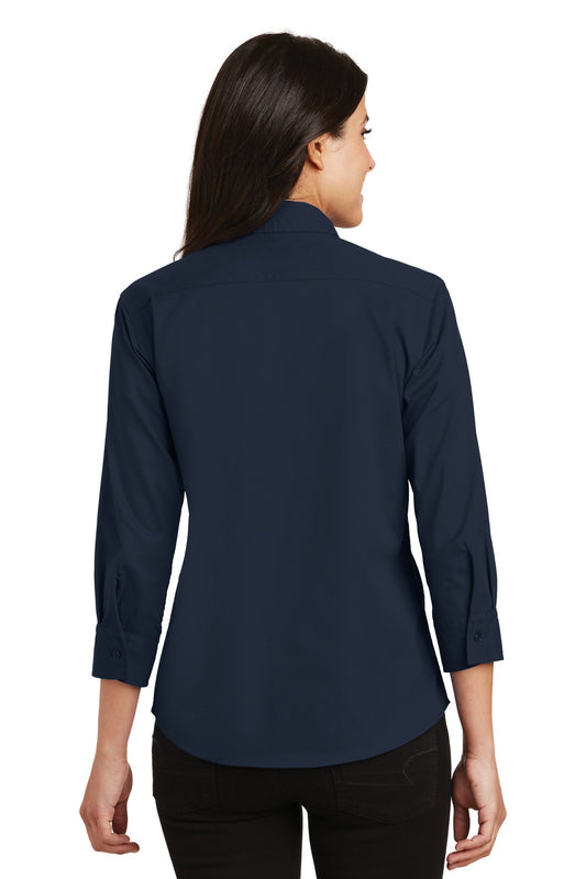 Port Authority Women's 3/4-Sleeve Easy Care Shirt. L612 Navy