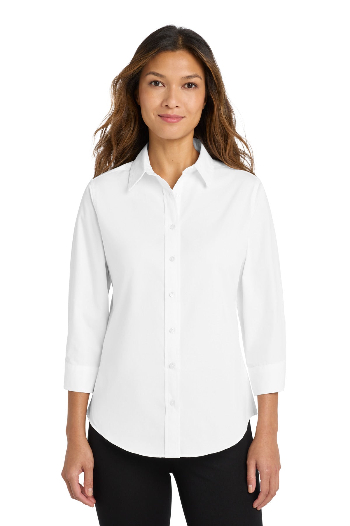 Port Authority Women's 3/4-Sleeve Easy Care Shirt L612 White