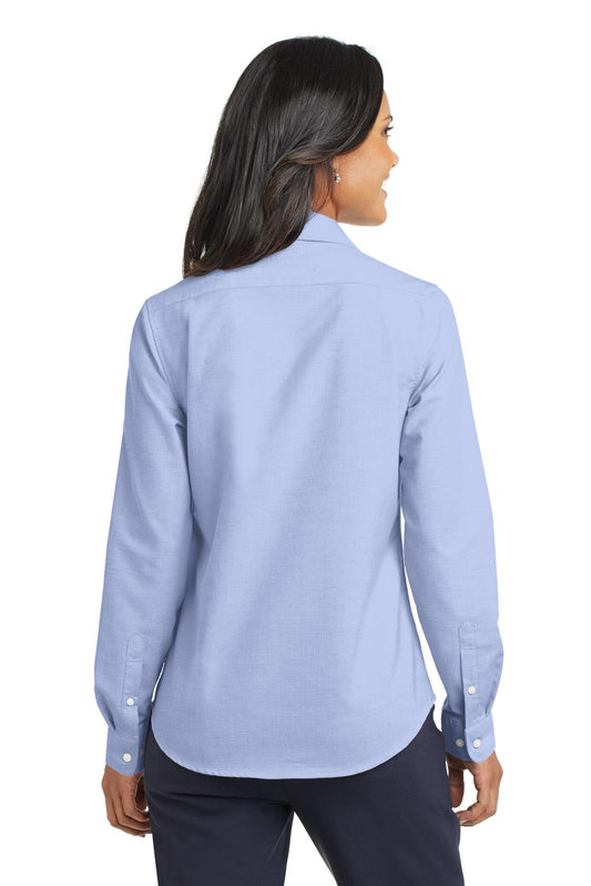 Port Authority Women's SuperPro Oxford Shirt. L658 Oxford Blue