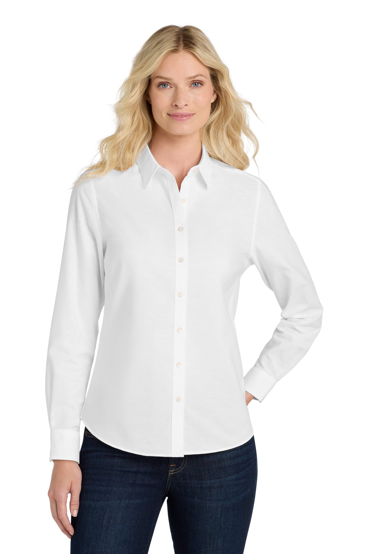 Port Authority Women's SuperPro Oxford Shirt L658 White