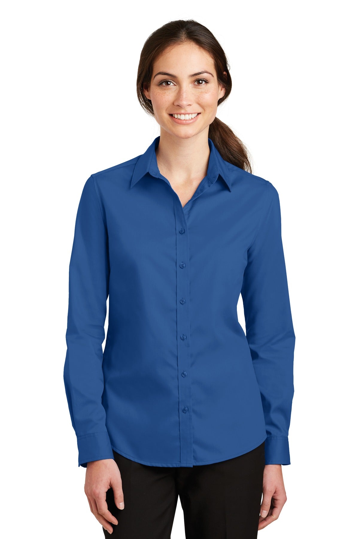 Port Authority Women's SuperPro Twill Shirt L663 True Blue