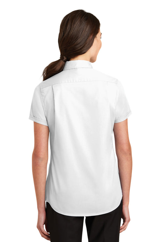 Port Authority Women's Short Sleeve SuperPro Twill Shirt. L664 White