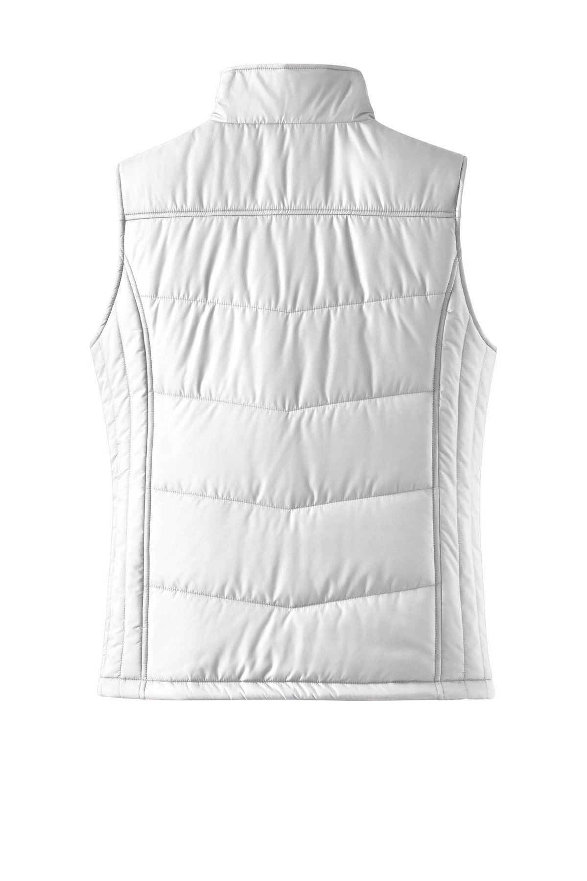 Port Authority Women's Puffy Vest. L709 White/ Dark Slate