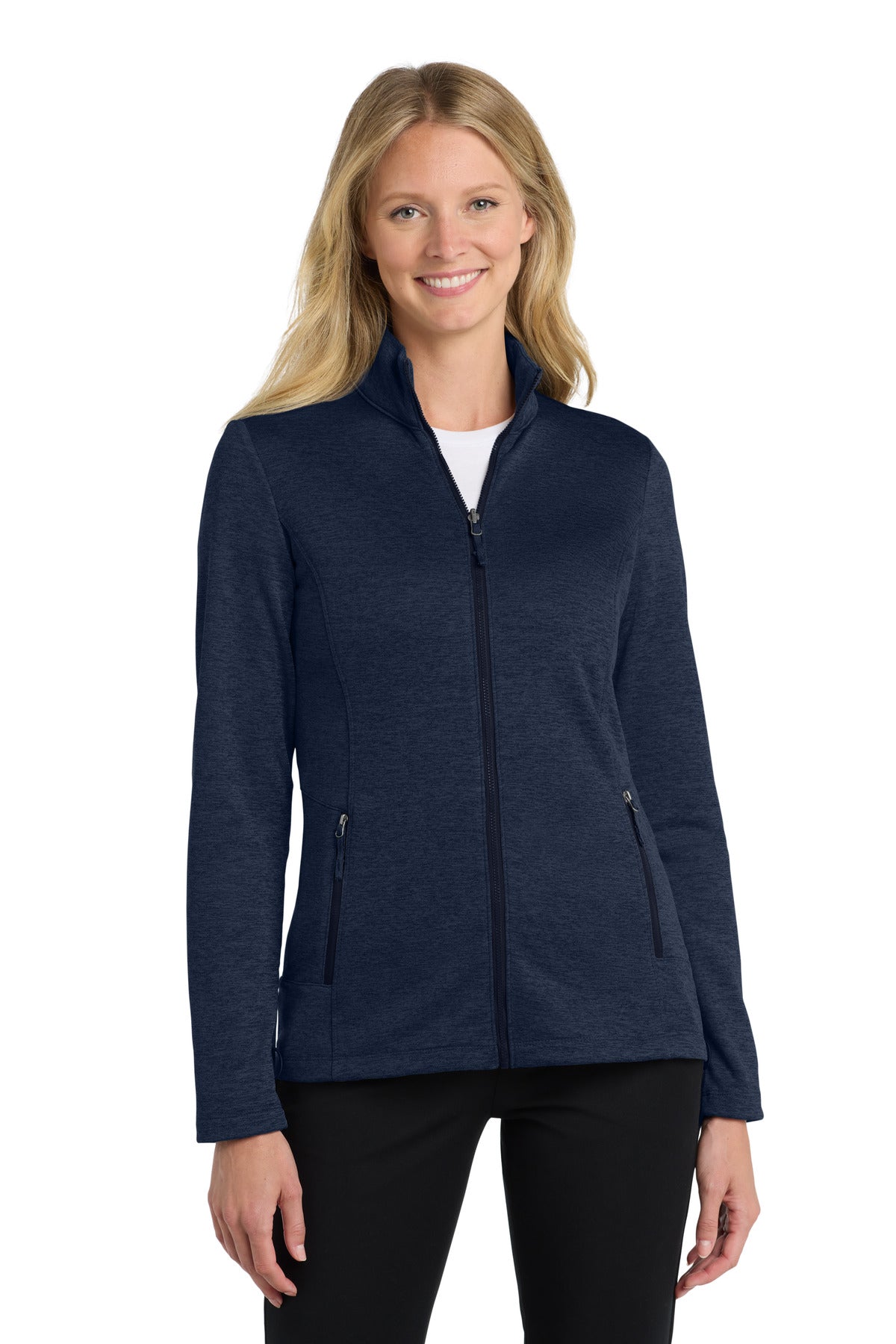 Port Authority Women's Collective Striated Fleece Jacket L905 River Blue Navy Heather