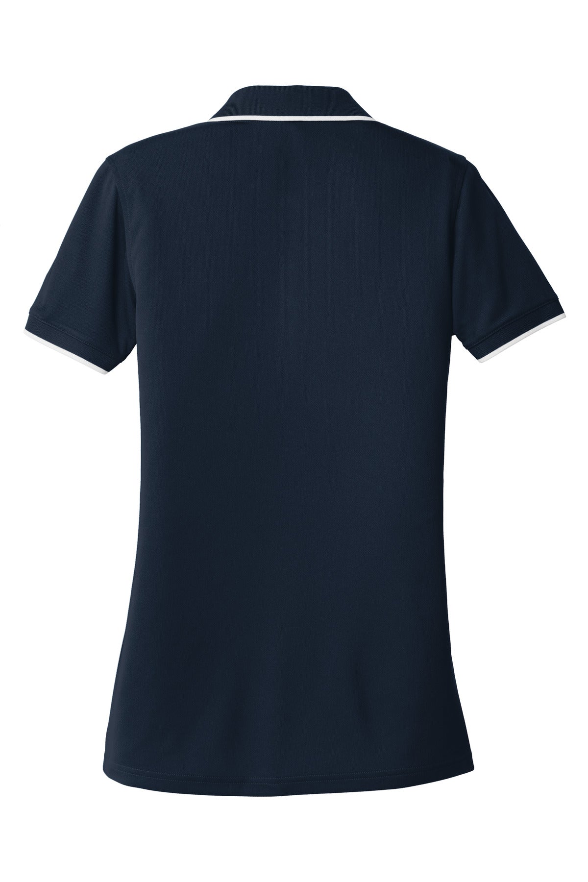 Port Authority Women's Dry Zone UV Micro-Mesh Tipped Polo. LK111 River Blue Navy/ White