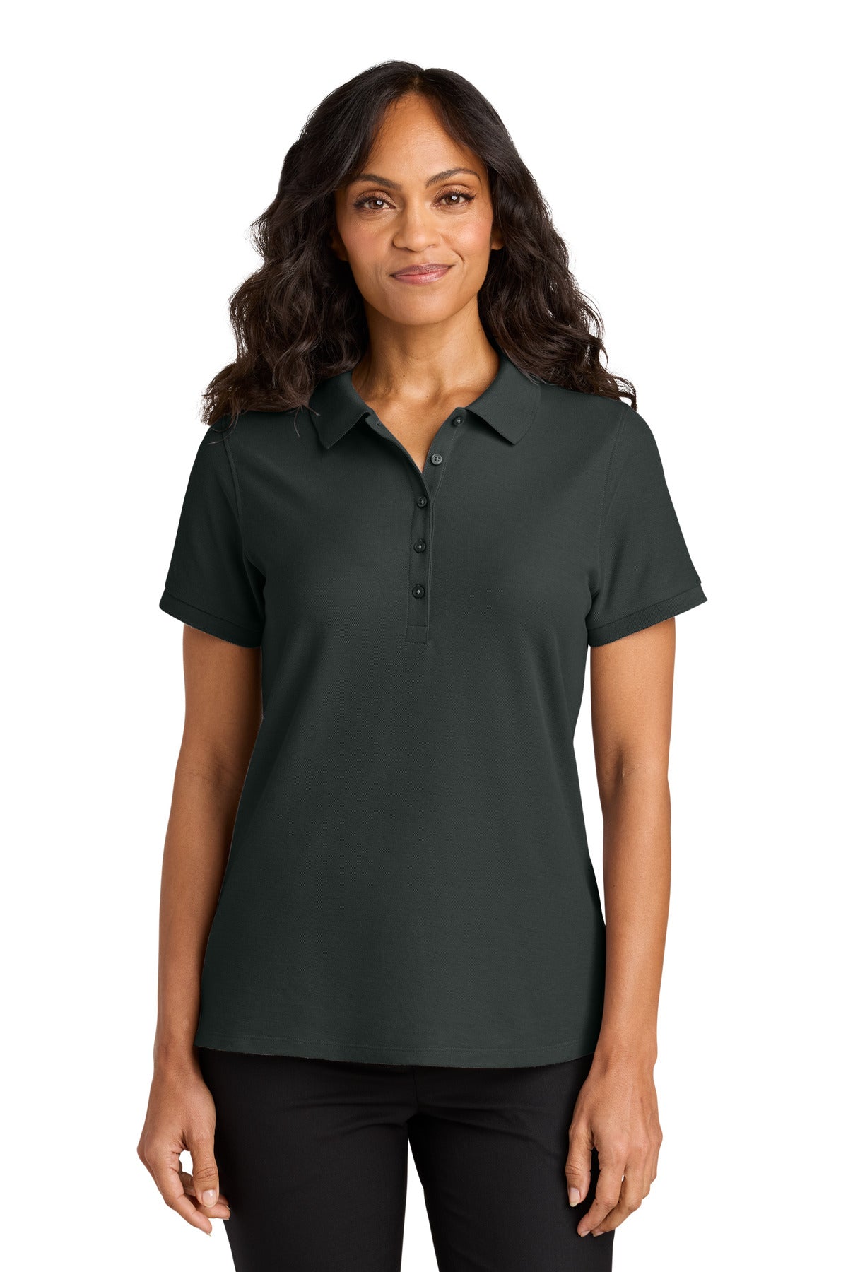 Port Authority Women's Wearever Signature Pique Polo LK200 Grey Smoke