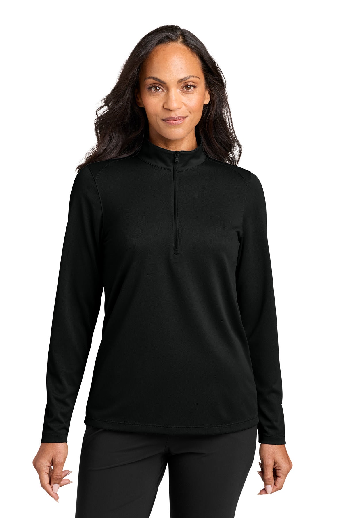 Port Authority Women's Wearever Performance Pique 1/4-Zip LK241 Deep Black