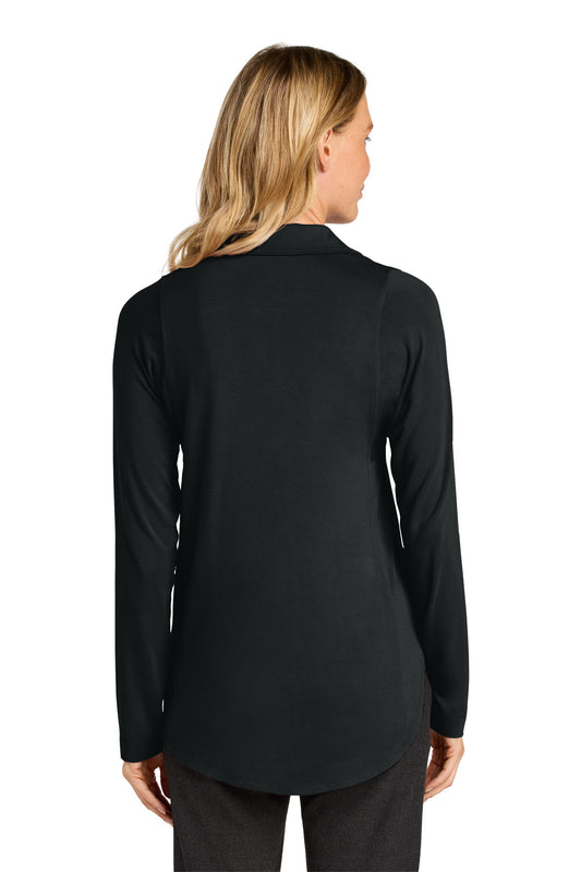 Port Authority Women's Luxe Knit Button Tunic LK5602 Deep Black