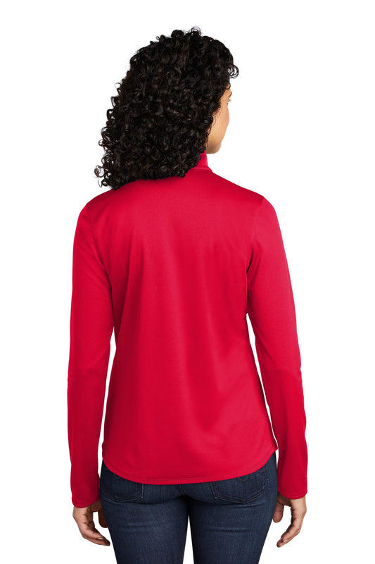 Port Authority Women's Silk Touch Performance 1/4-Zip LK584 Red/ Black