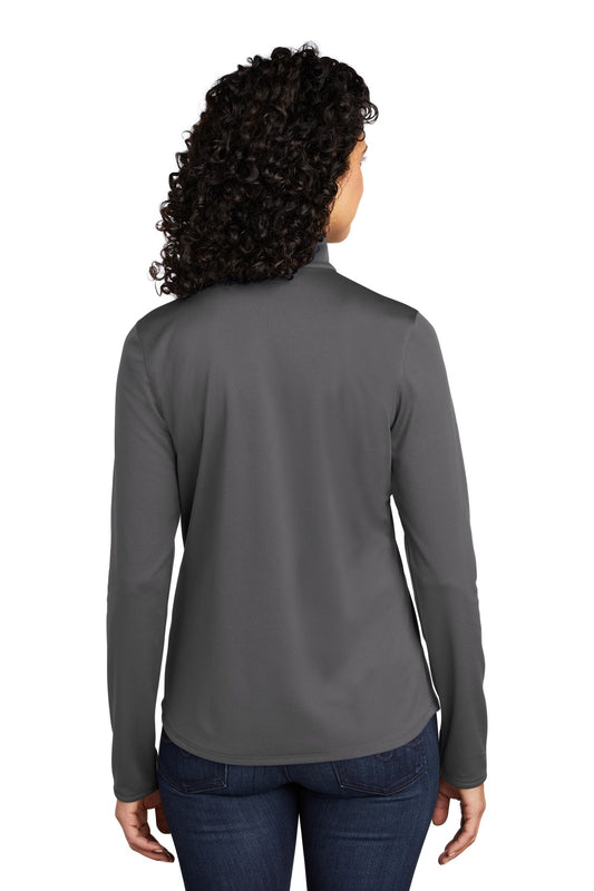 Port Authority Women's Silk Touch Performance 1/4-Zip LK584 Steel Grey/ Black