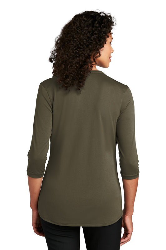 Port Authority Women's UV Choice Pique Henley LK750 Deep Olive
