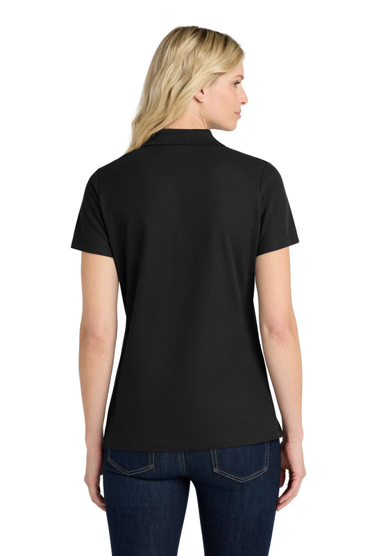 Port Authority Women's SuperPro React Polo. LK810 Deep Black