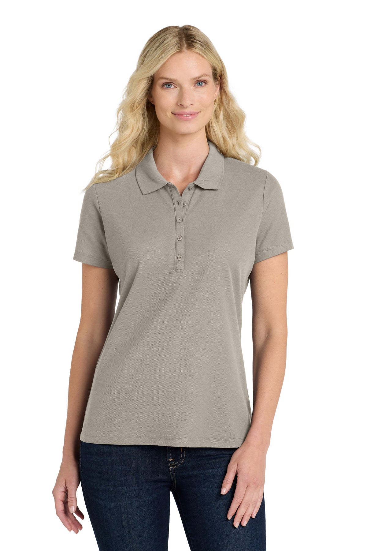 Port Authority Women's SuperPro React Polo LK810 Gusty Grey