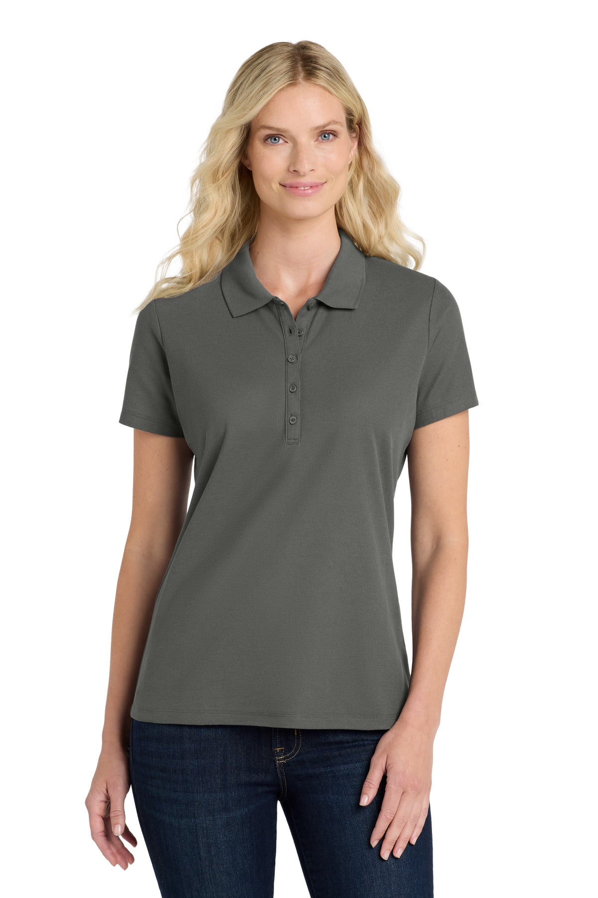 Port Authority Women's SuperPro React Polo LK810 Storm Grey