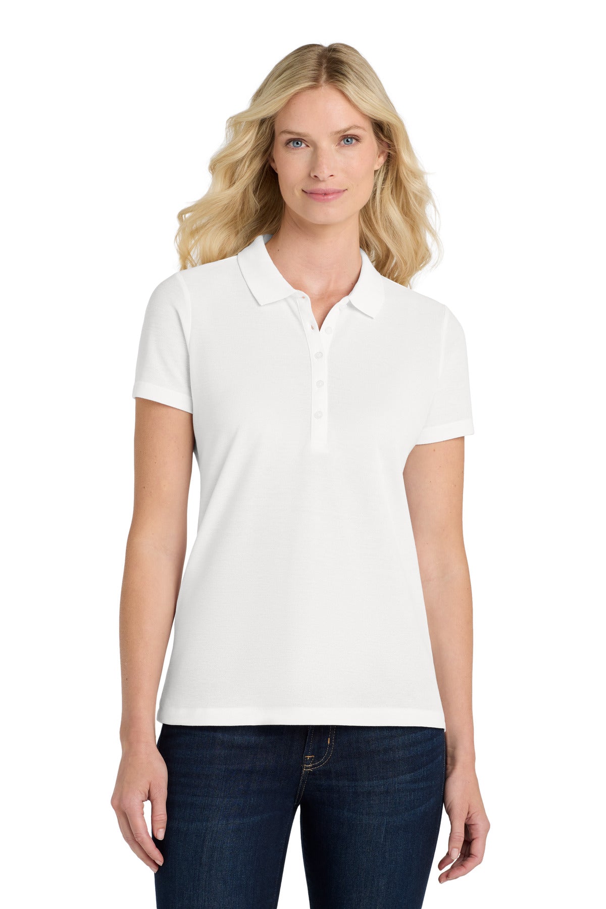 Port Authority Women's SuperPro React Polo LK810 White