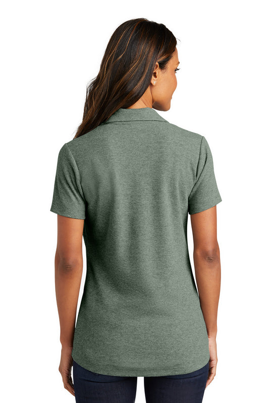 Port Authority Women's C-FREE Cotton Blend Pique Polo LK867 Dark Green Heather