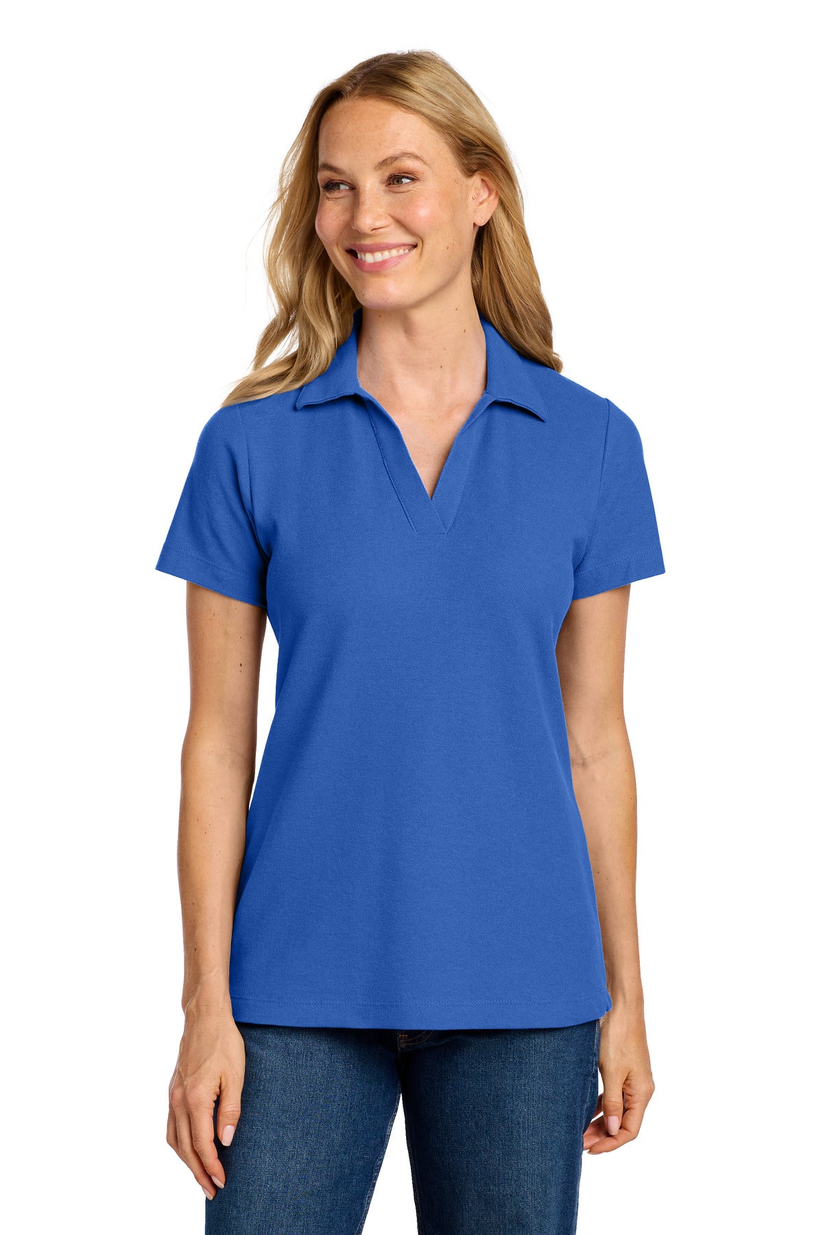 Port Authority Women's C-FREE Cotton Blend Pique Polo LK867 True Blue