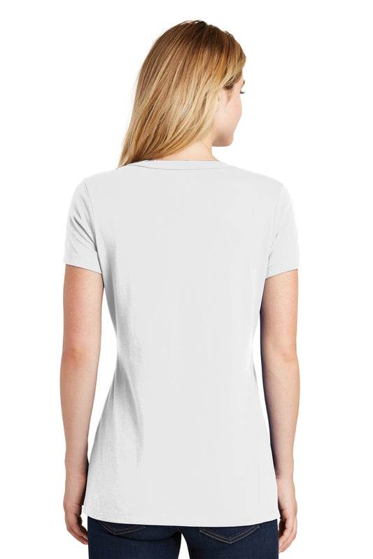New Era Women's Heritage Blend V-Neck Tee. LNEA101 White