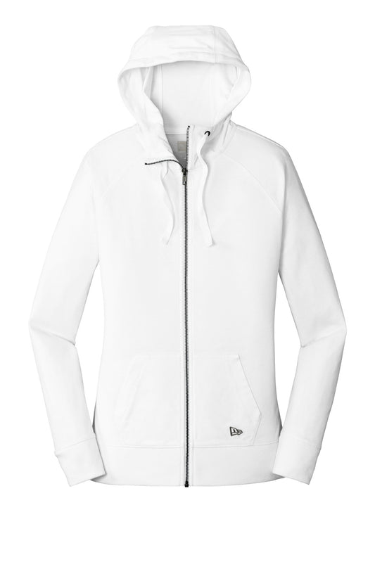 New Era Women's Sueded Cotton Blend Full-Zip Hoodie. LNEA122 White