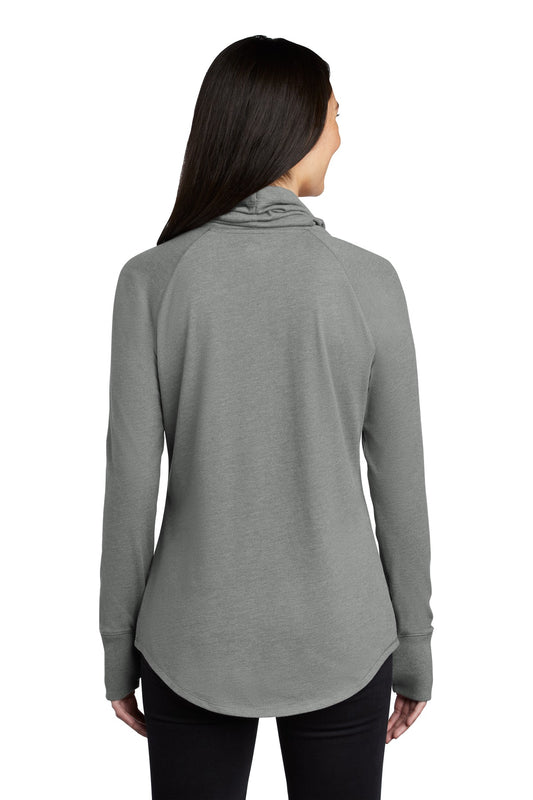 New Era Women's Sueded Cotton Blend Cowl Tee LNEA123 Shadow Grey Heather