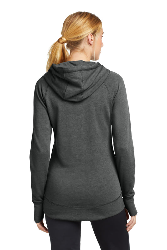 New Era Women's Tri-Blend Fleece Pullover Hoodie. LNEA510 Black Heather