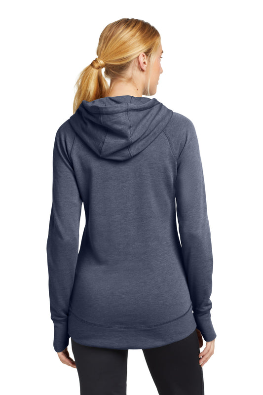 New Era Women's Tri-Blend Fleece Pullover Hoodie. LNEA510 True Navy Heather
