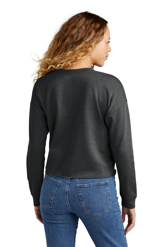 New Era Women's Tri-Blend Fleece Crop Crew LNEA514 Black Heather