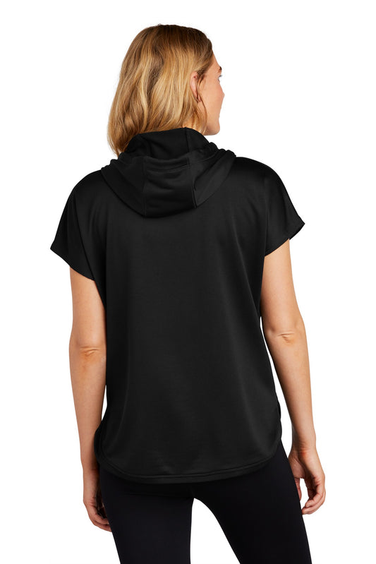 New Era Women's Performance Terry Short Sleeve Hoodie LNEA533 Black