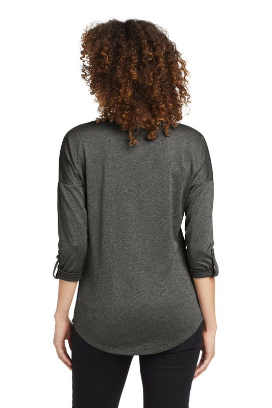 OGIO Women's Gravitate Scoop 3/4-Sleeve LOG141 Dark Heather Grey