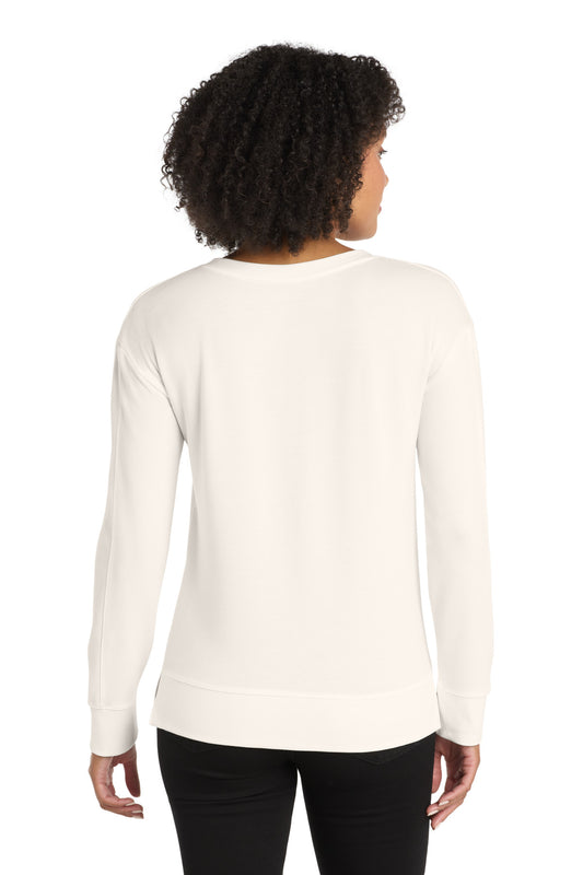 OGIO Women's Luuma Flex Long Sleeve V-Neck LOG825 Ivory Snow