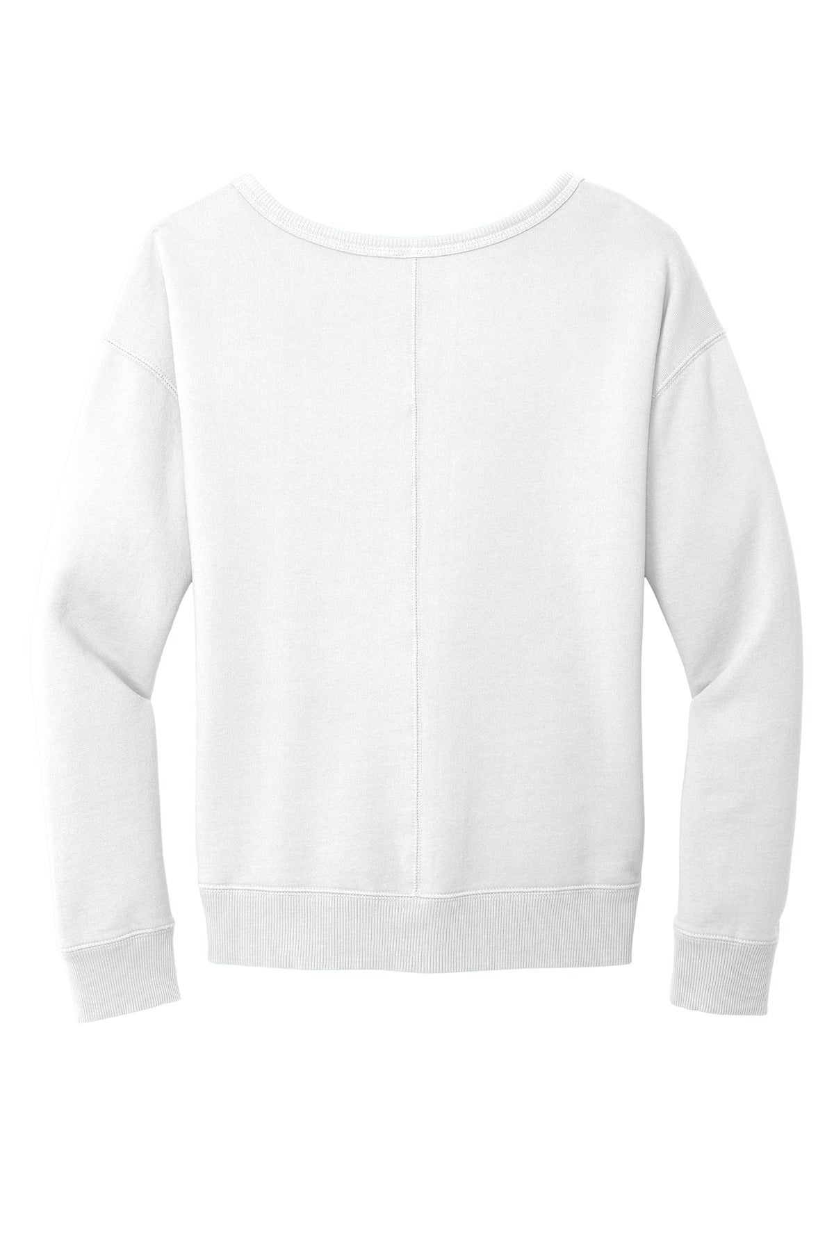 Port & Company Women's Beach Wash Garment-Dyed V-Neck Sweatshirt LPC098V White