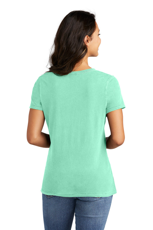 Port & Company Women's Beach Wash Garment-Dyed V-Neck Tee LPC099V Jadeite