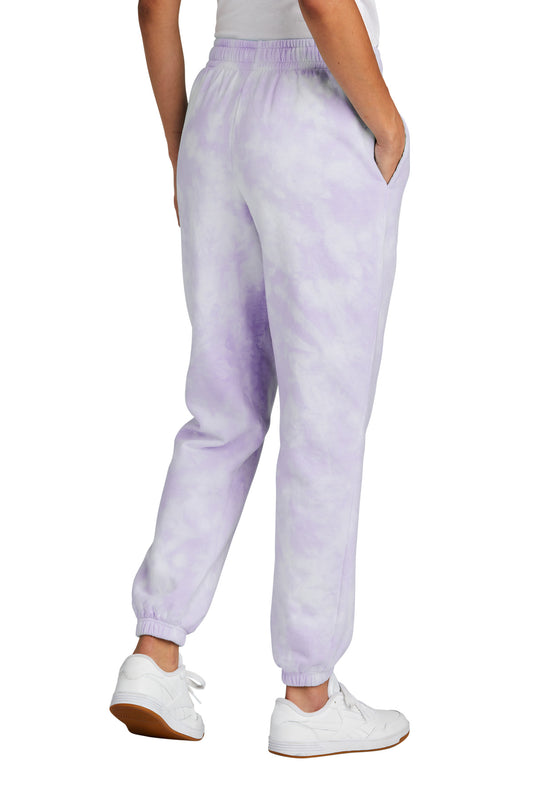 Port & Company Women's Beach Wash Cloud Tie-Dye Sweatpant LPC140P Amethyst