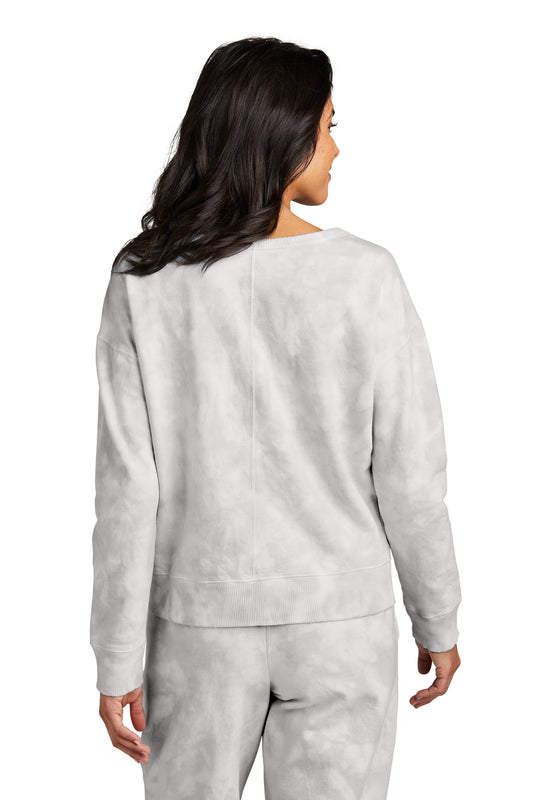 Port & Company Women's Beach Wash Cloud Tie-Dye V-Neck Sweatshirt LPC140V Dove Grey