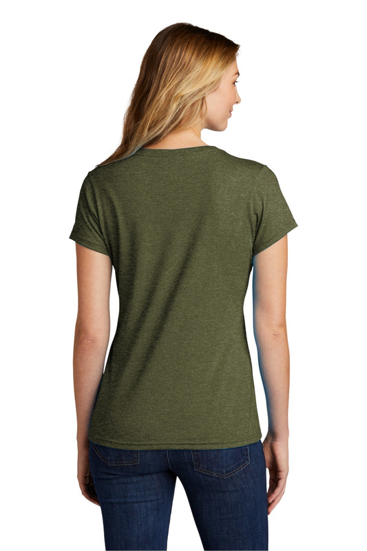 Port & Company Women's Tri-Blend V-Neck Tee. LPC330V Military Green Heather
