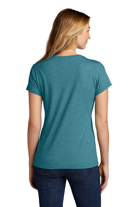 Port & Company Women's Tri-Blend V-Neck Tee. LPC330V Vivid Teal Heather