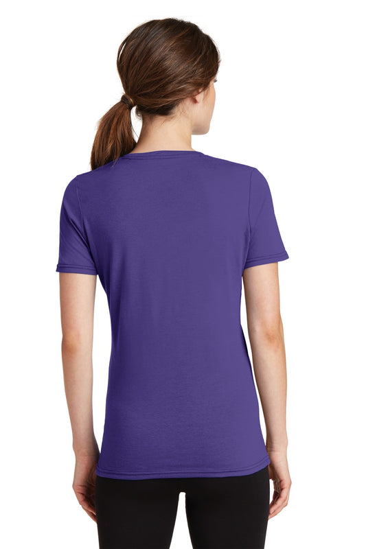 Port & Company Women's Performance Blend V-Neck Tee. LPC381V Purple