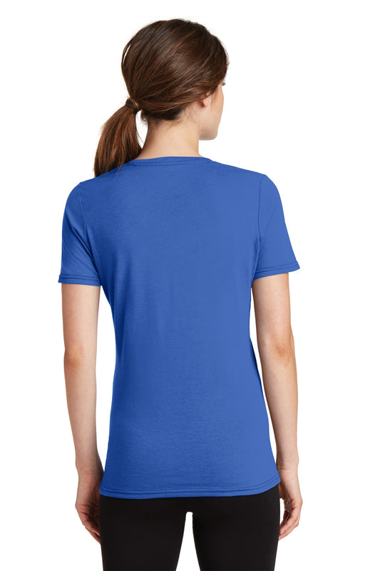 Port & Company Women's Performance Blend V-Neck Tee. LPC381V True Royal