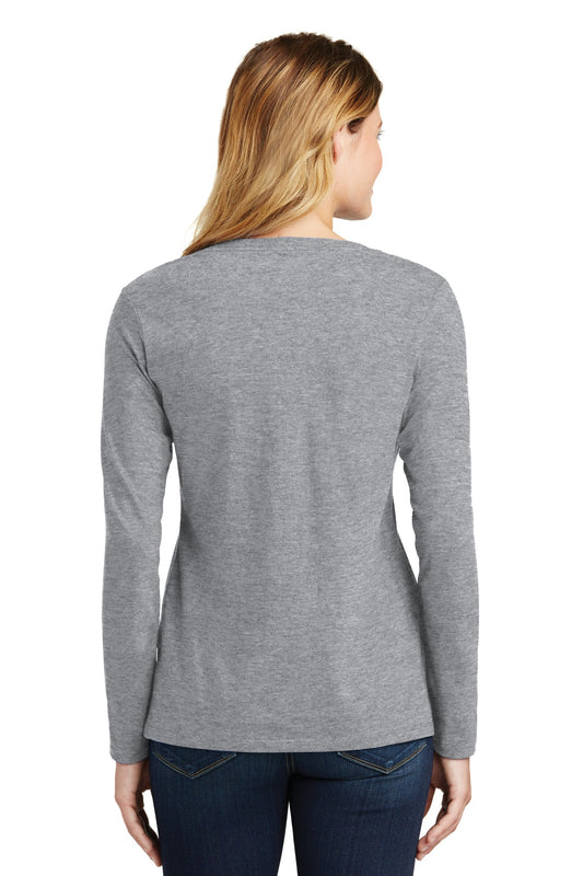 Port & Company Women's Long Sleeve Fan Favorite V-Neck Tee. LPC450VLS Athletic Heather