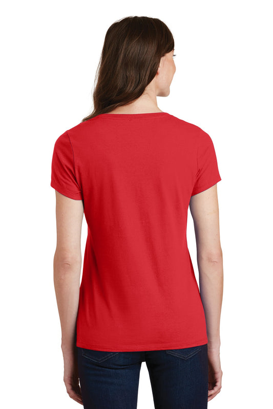 Port & Company Women's Fan Favorite V-Neck Tee. LPC450V Bright Red