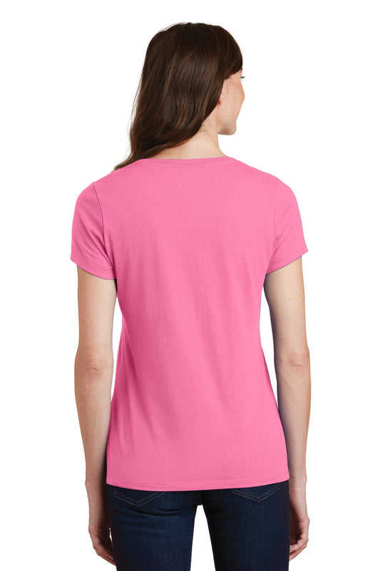 Port & Company Women's Fan Favorite V-Neck Tee. LPC450V New Pink