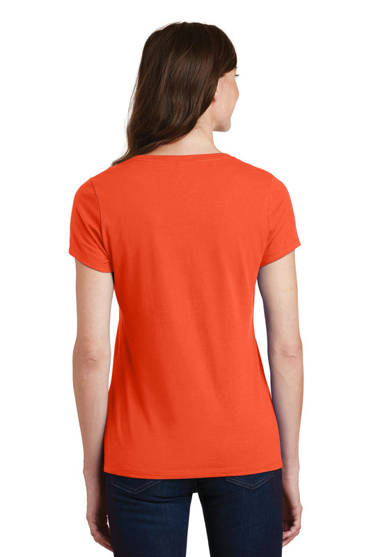 Port & Company Women's Fan Favorite V-Neck Tee. LPC450V Orange
